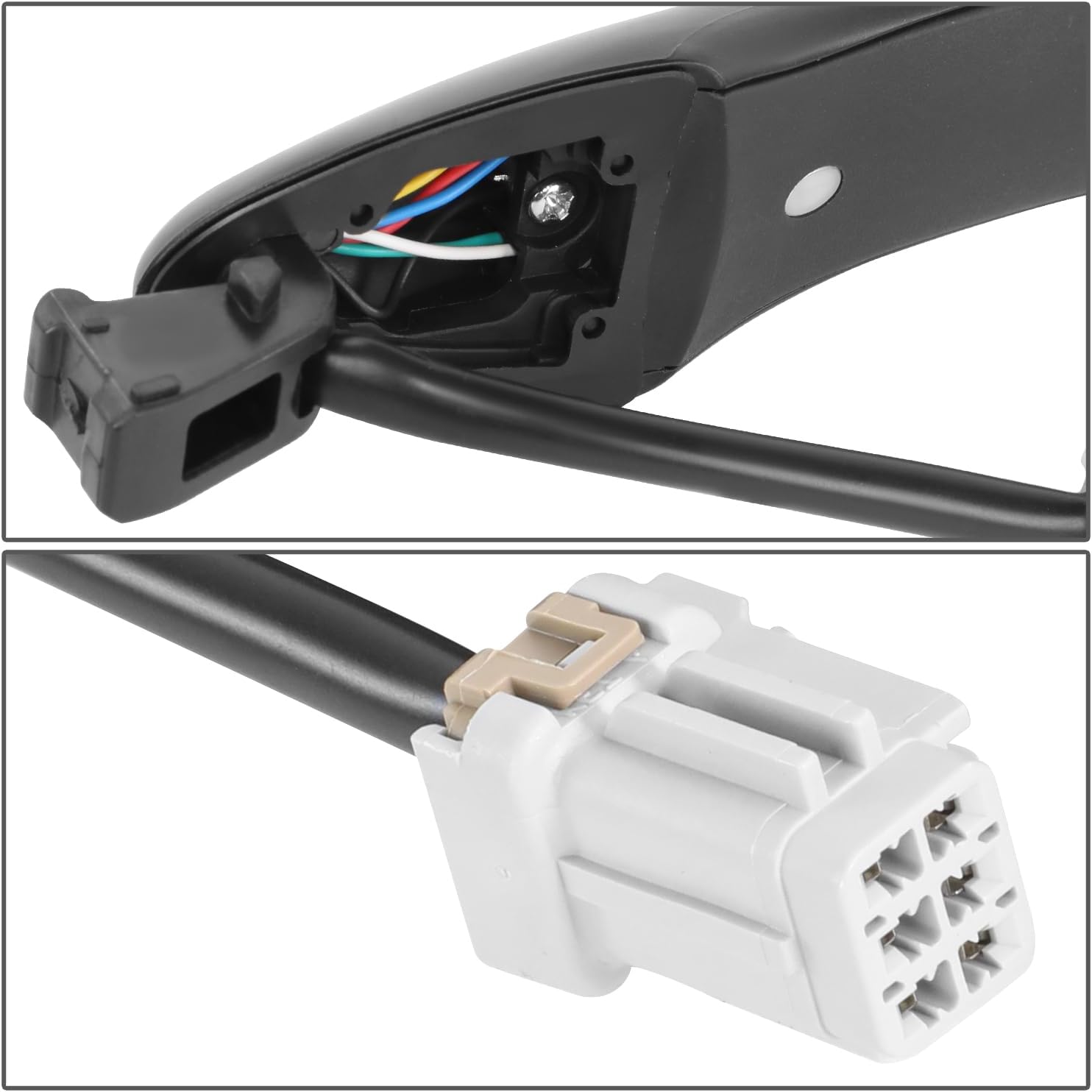 DNA MOTORING Manija de puerta exterior delantera derecha compatible con Kia Forte  Forte5 14-18, 14-16 Koup, con cerradura y cromo negro,