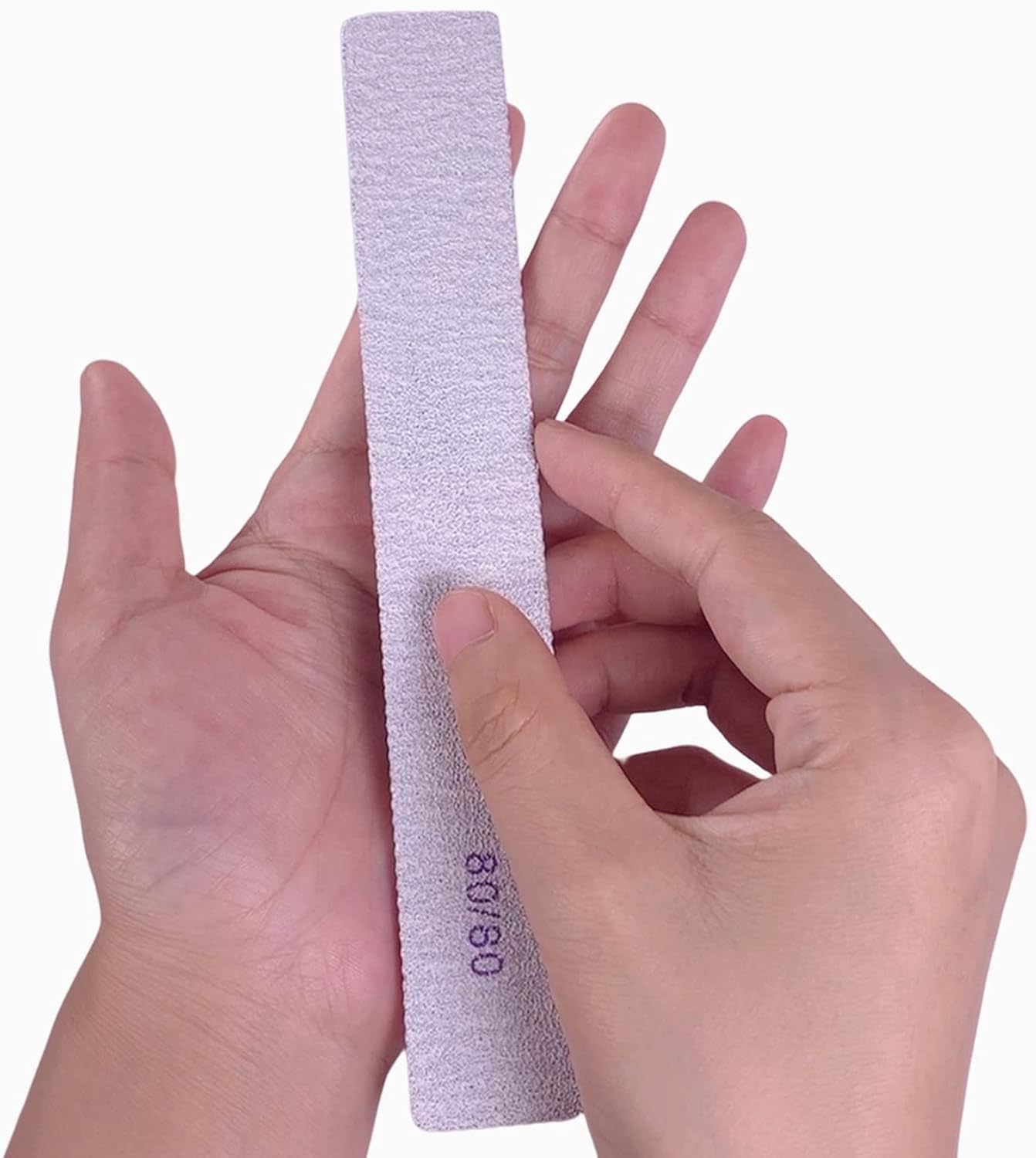 Limas de uñas de grano 8080 (25 unidades), tableros de esmeril gruesos para uñas acrílicas y uñas de gel, lima de uñas de doble cara de 80 granos