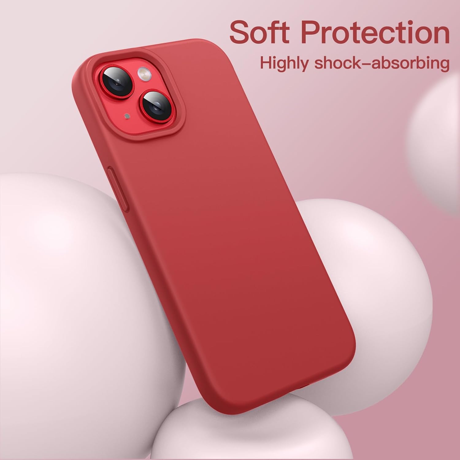 JETech Funda de silicona para iPhone 14 Plus de 6.7 pulgadas, suave al tacto, funda protectora de cuerpo completo, a prueba de golpes con forro de