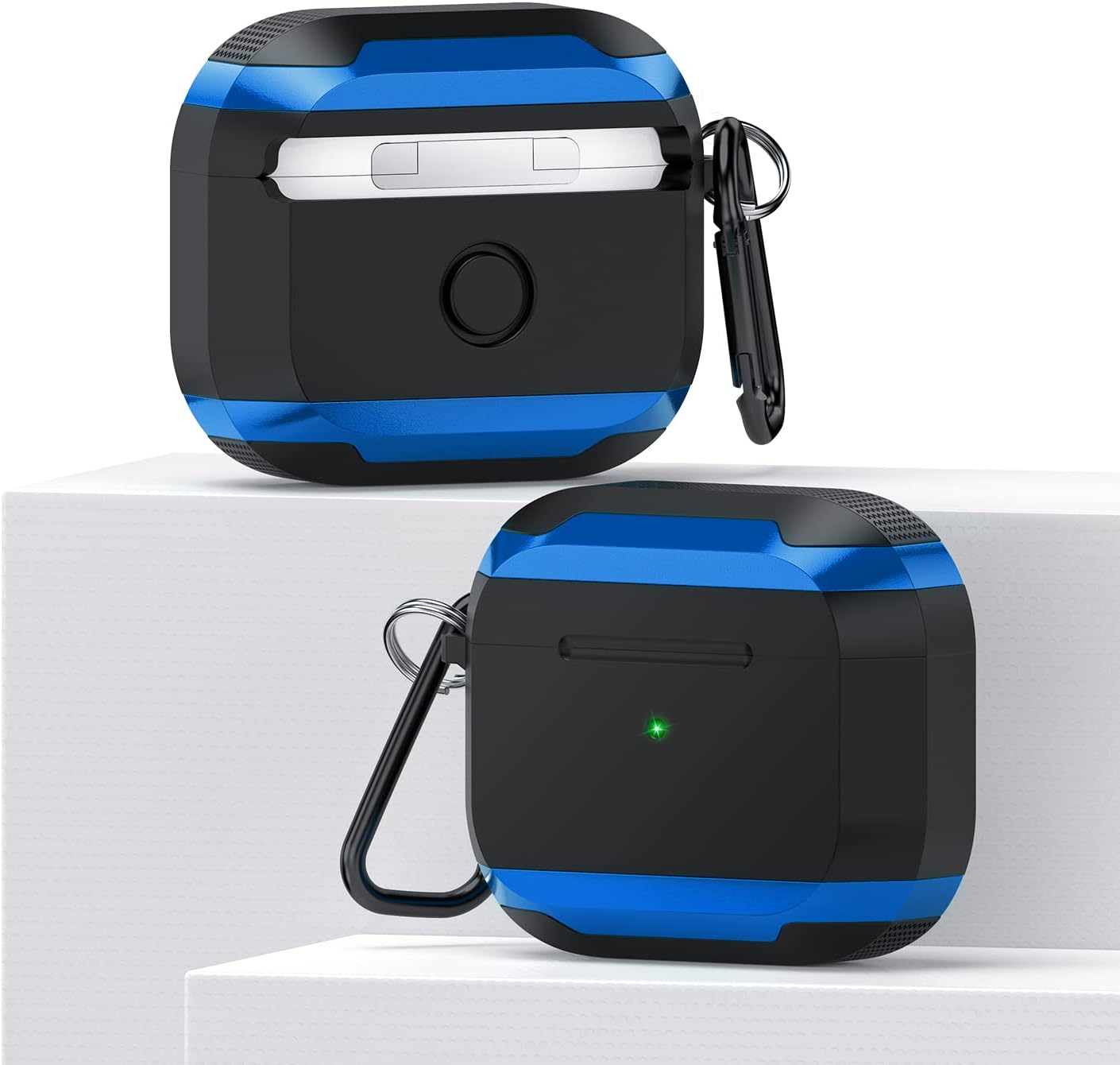 ULAK Funda compatible con AirPods 3, a prueba de golpes, diseño de cuerpo completo, funda protectora resistente con llavero para AirPods de 3