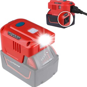 TEPULAS Inversor de fuente de alimentación portátil para batería de litio Milwaukee M18 de 18 V, inversor de corriente de 150 W CC 18 V a CA 110 TEPULAS Inversor de fuente de alimentación portátil para batería de litio Milwaukee M18 de 18 V, inversor de corriente de 150 W CC 18 V a CA 110