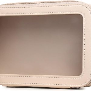 Pinkmik Bolsa de maquillaje transparente, estuche de viaje portátil transparente para cosméticos, neceser de viaje transparente, bolsa de maquillaje Pinkmik Bolsa de maquillaje transparente, estuche de viaje portátil transparente para cosméticos, neceser de viaje transparente, bolsa de maquillaje