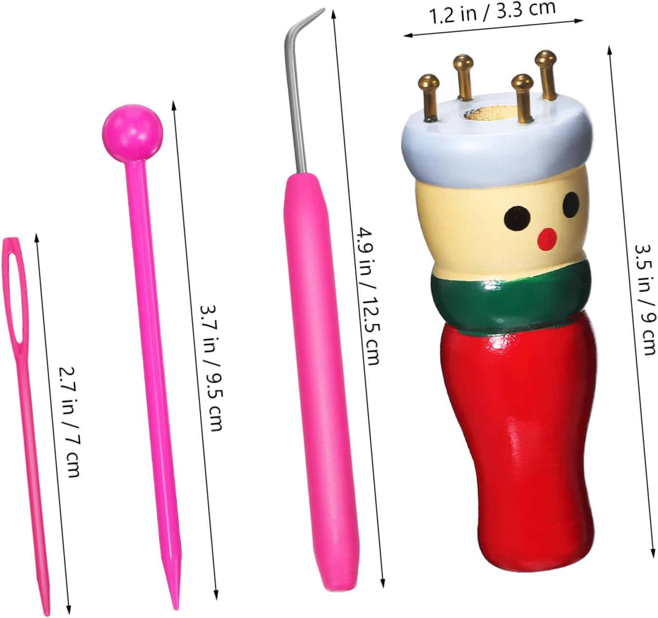 VILLCASE Juego de 4 piezas de muñecas de punto, herramientas para tejer, juguetes para tejer, telares de tejer, juguetes para hacer muñecas, kit de