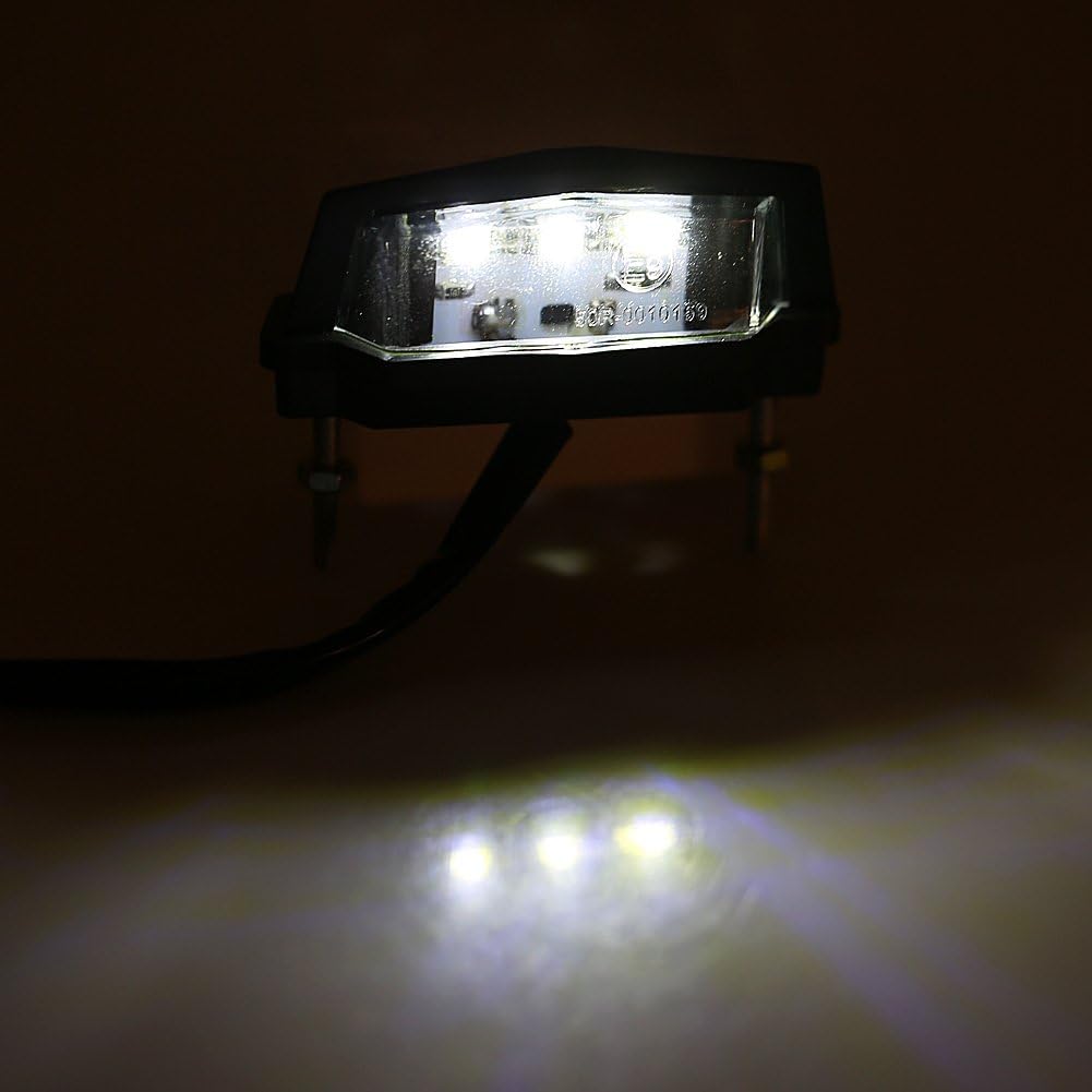 Luz de matrícula LED de 6k, 12 V, luz universal para placa de matrícula de motocicleta, luz LED trasera de freno trasero, lámpara de montaje de