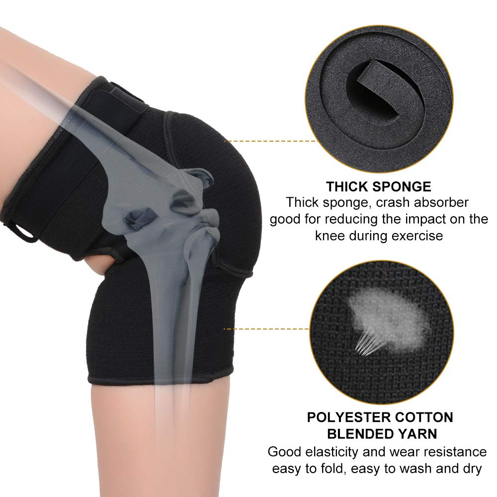 EASTBUDDY Rodilleras de voleibol para mujeres, hombres y niñas, rodilleras antideslizantes para evitar colisiones con esponja gruesa para baile,