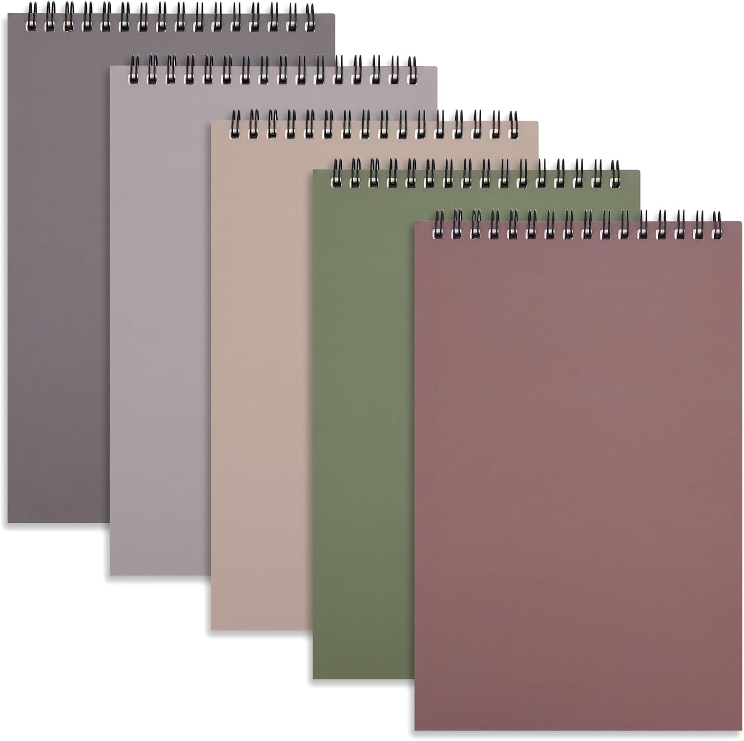 EOOUT Top – Paquete de 5 cuadernos estéticos de bolsillo de 6 x 9 pulgadas, 80 hojas de papel blanco con regla Gregg, cubiertas coloridas, cuadernos