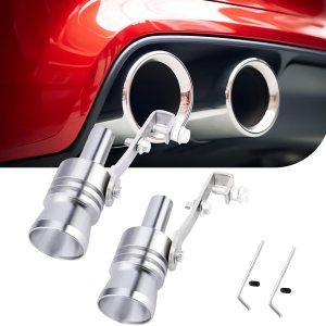 2 simuladores de silbato de sonido turbo modificado para automóvil, impermeable, metal para escape, cola de silbato, simulador de punta de válvula 2 simuladores de silbato de sonido turbo modificado para automóvil, impermeable, metal para escape, cola de silbato, simulador de punta de válvula