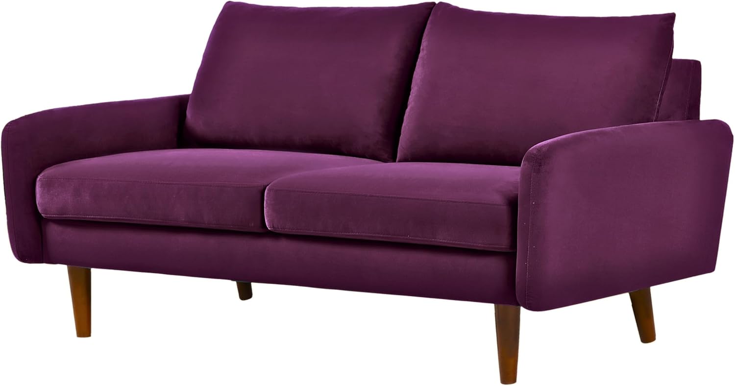 Kent Sofá biplaza de terciopelo para salas de estar modernas y espacios compactos, cómodo sofá de 2 plazas, muebles de estudio con diseño elegante,