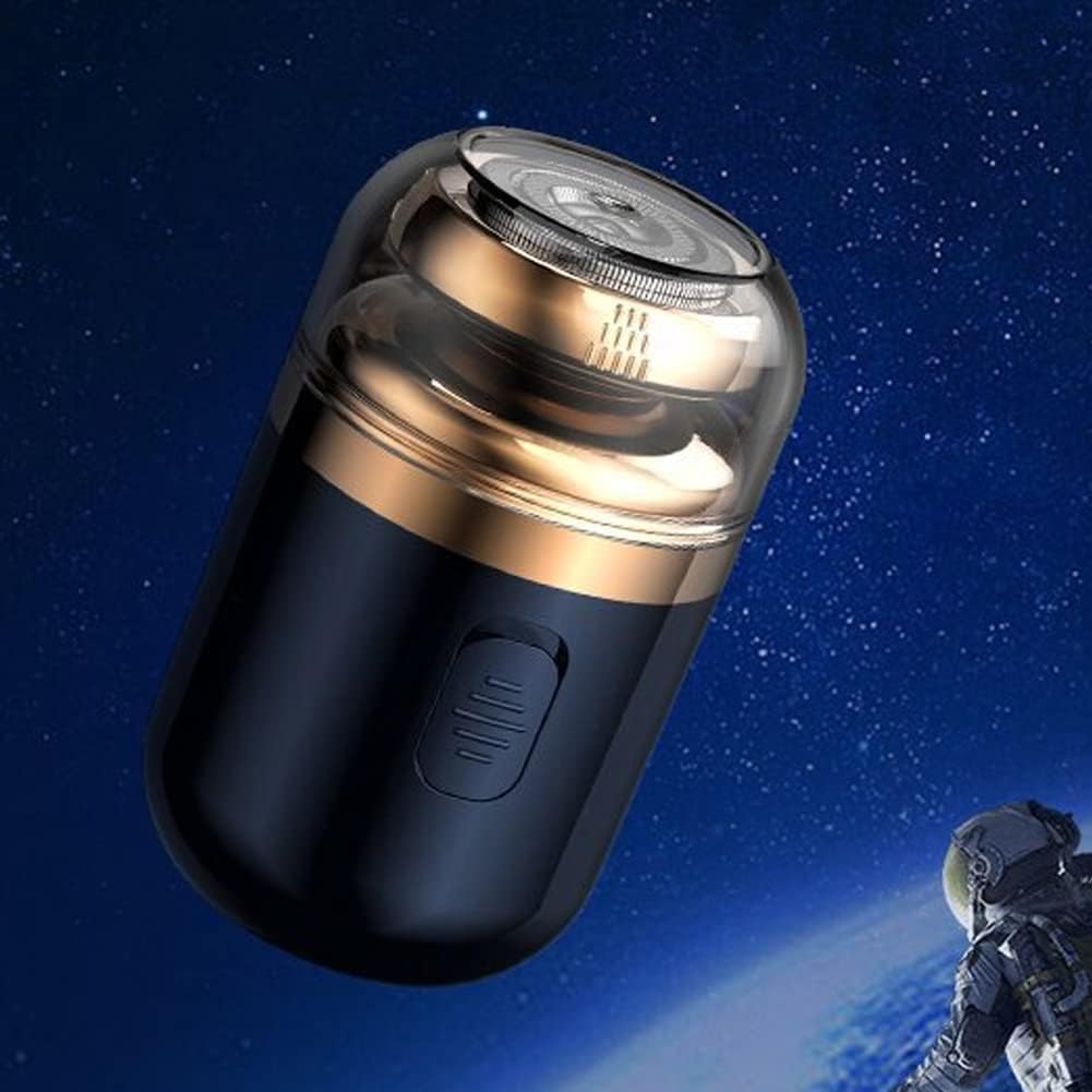Mini afeitadora eléctrica, maquinilla de afeitar automática portátil para hombres, afeitadora de bolsillo portátil, afeitadora giratoria recargable