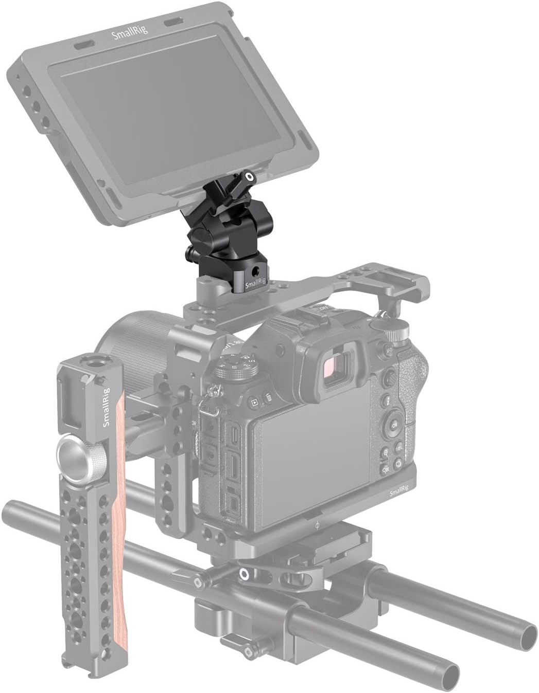 SmallRig Soporte de monitor giratorio e inclinable con abrazadera NATO ambos lados BSE2385