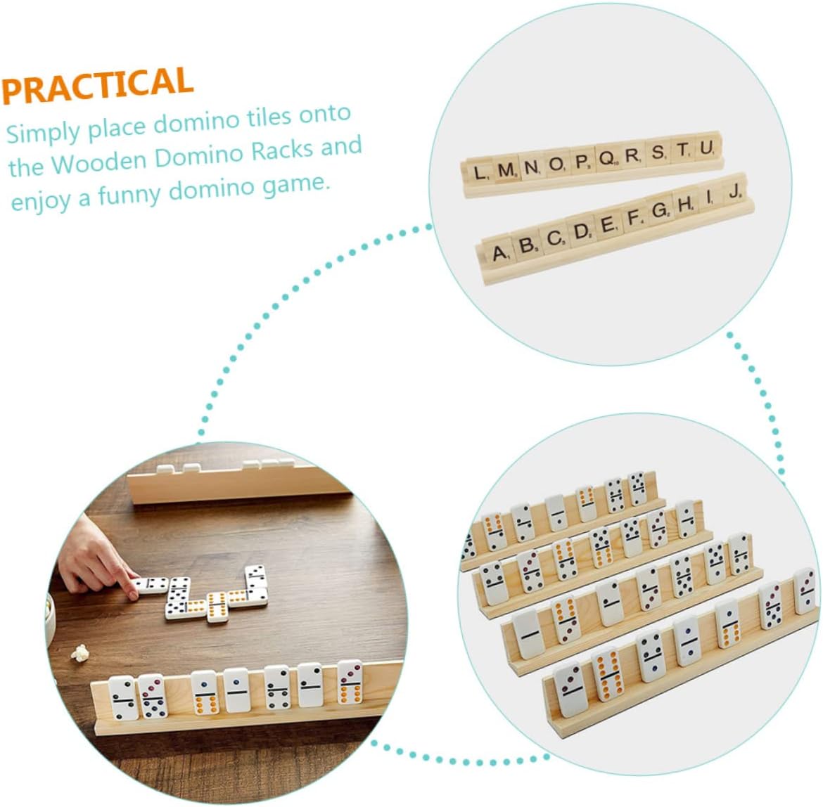 8 unids Mexican Train Rack Mahjong Organizador Mexicano Tren Dominó Racks aldult Juguetes Tablero de Ajedrez de Madera Niños Juego Juego DIY