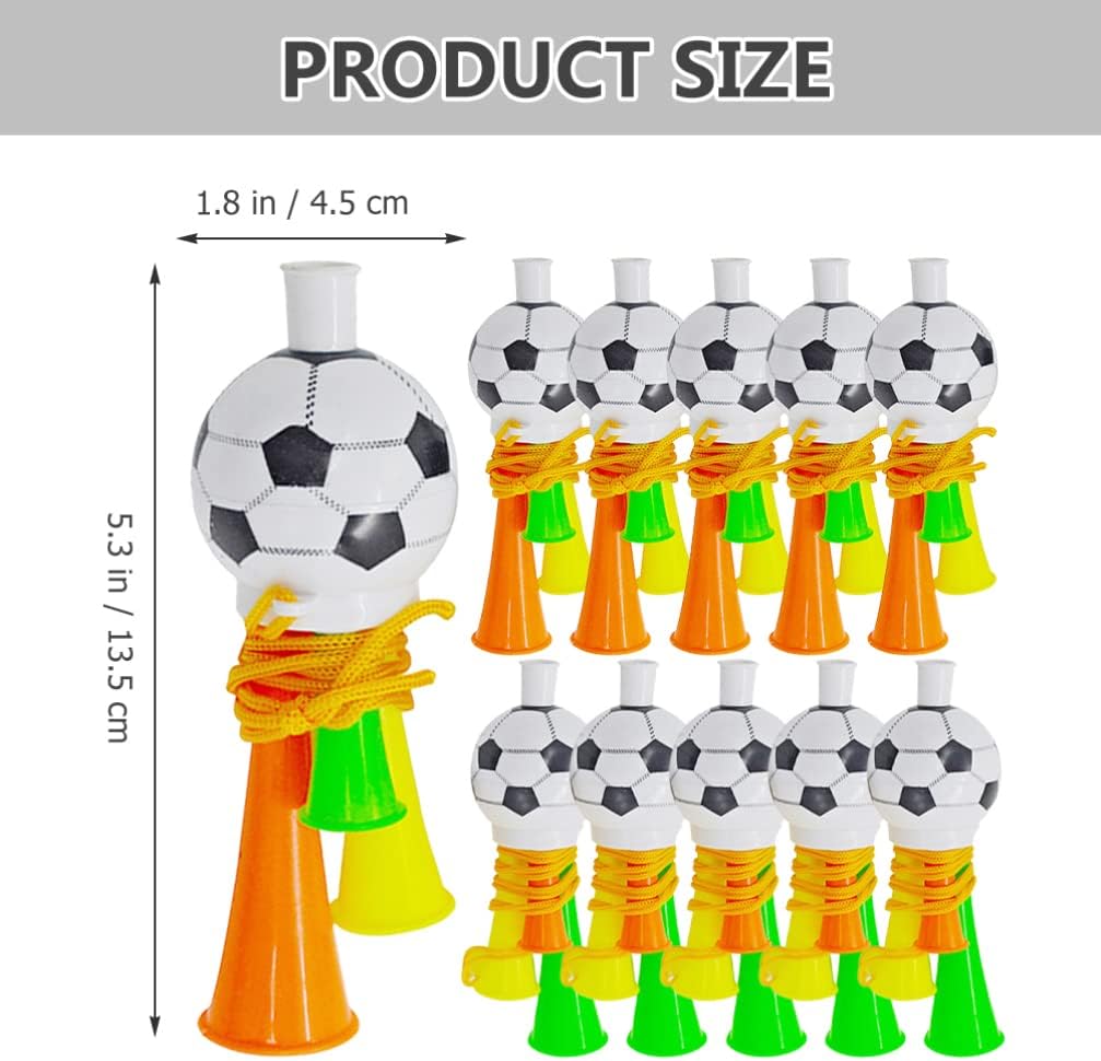 Ipetboom Juguetes de 20 piezas para fanáticos del fútbol, trompeta, bocina de aire, fabricante de ruido fuerte, fabricantes de ruido de fútbol,