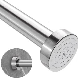 YNL Paquete de 2 barras de cortina de ducha de tensión, sin taladros, nunca se oxidan, barras de tensión de resorte antideslizantes para baño, barra YNL Paquete de 2 barras de cortina de ducha de tensión, sin taladros, nunca se oxidan, barras de tensión de resorte antideslizantes para baño, barra