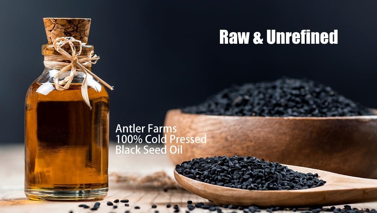 Antler Farms – Cápsulas de cápsulas blandas de aceite de semilla negra -100% puro, virgen, prensado en frío 60 cápsulas blandas, 500 mg – 2%
