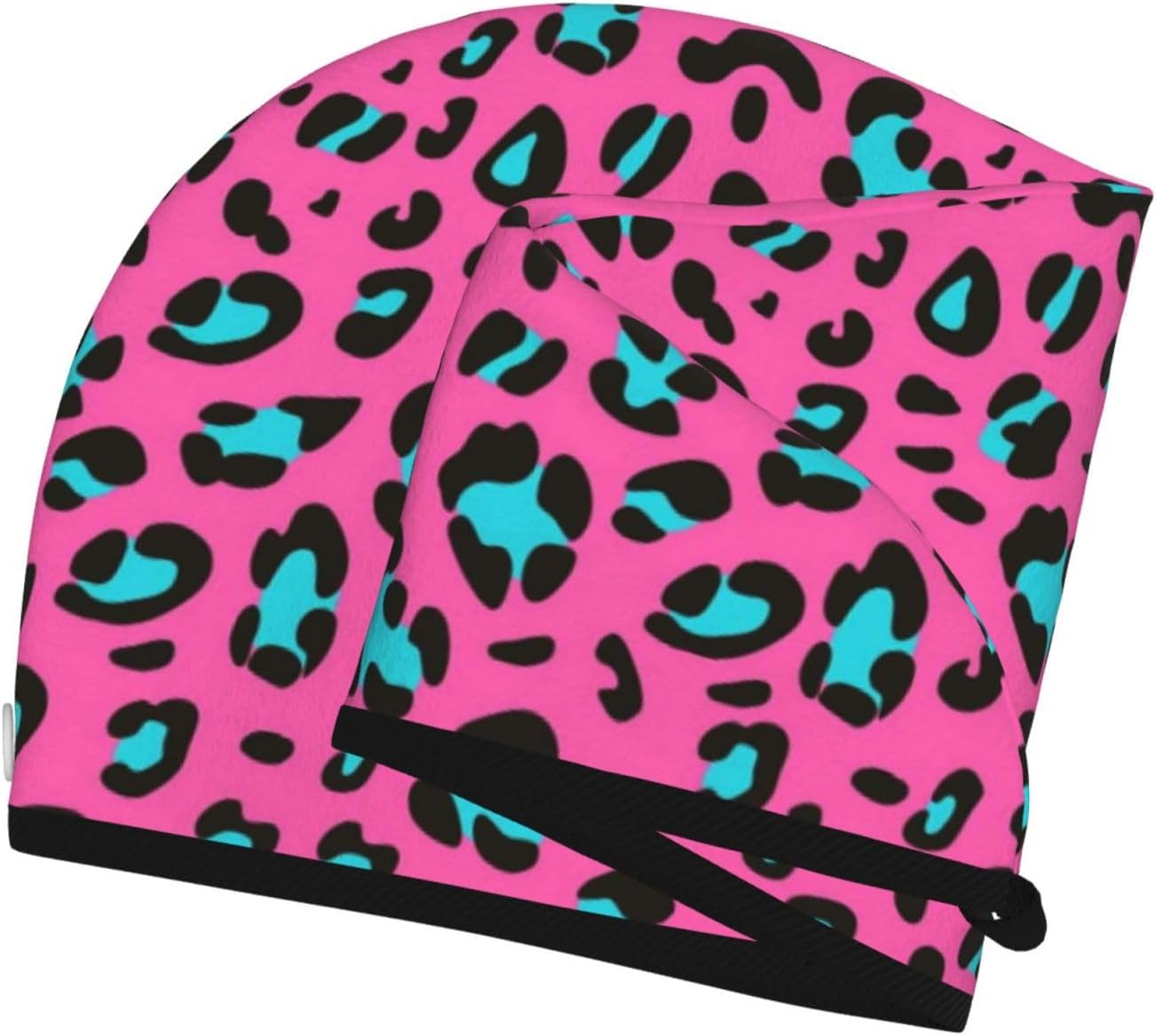 IMPCOKRU Envolturas para el cabello (paquete de 2) para poliéster brocado coral, toalla de pelo de secado rápido de leopardo rosa, súper absorbente