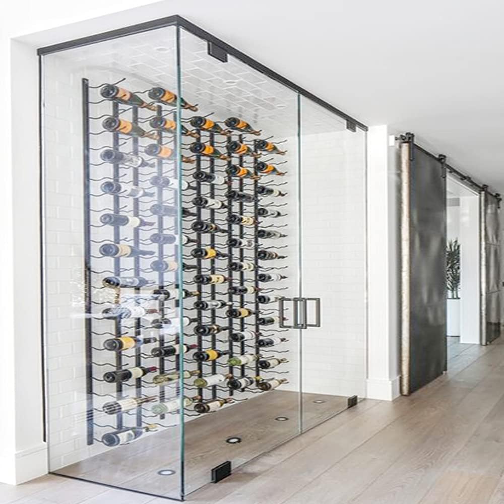 Generic RYB – Estante de vino montado en la pared para 12 botellas, estante de vino de metal montado en la pared, estante vertical para vino