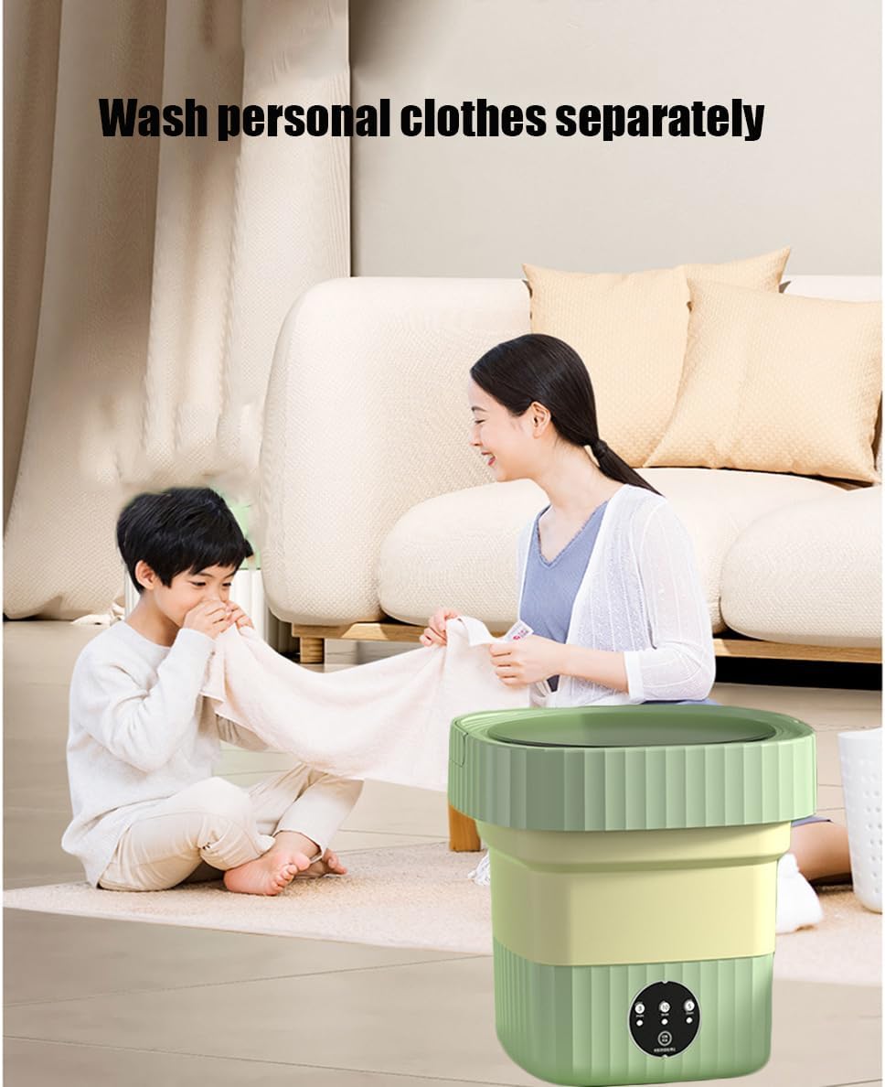 Lavadora portátil, mini lavadora plegable, pequeña lavadora para ropa interior, ropa de bebé o artículos pequeños, adecuada para apartamentos,
