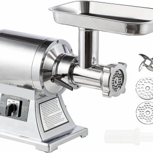 Picadora de carne comercial de 110 V, 1100 W, 550 librashora, picadora de carne industrial de acero inoxidable desmontable de 193 rmin con 4 Picadora de carne comercial de 110 V, 1100 W, 550 librashora, picadora de carne industrial de acero inoxidable desmontable de 193 rmin con 4