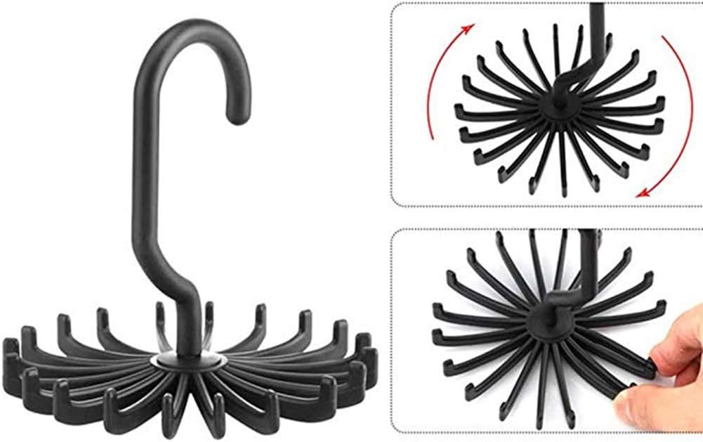 BigOtters 4 piezas de colgadores de bufandas giratorios de 360 grados ajustables para cinturón de corbata, soporte para colgar ganchos de