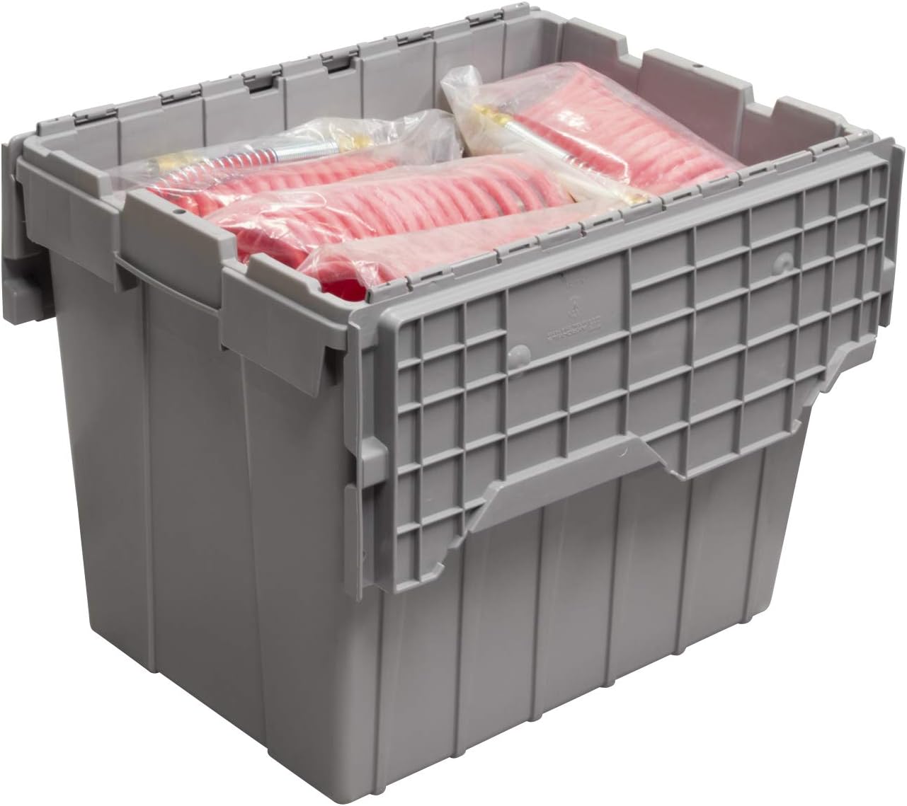 Akro-Mils Almacenamiento y distribución de plástico Contenedor bolsa con tapa abatible, 21,5pulgadas l por 15pulgadas w por 17pulgadas H, caso de 3