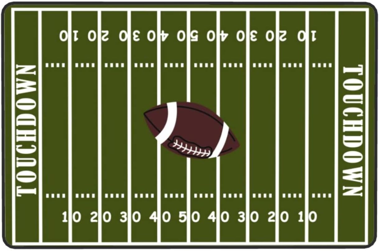 Alfombra deportiva estilo retro, para campo de fútbol americano y rugby, antideslizante, para sala de estar, comedor, dormitorio, decoración de 20 x
