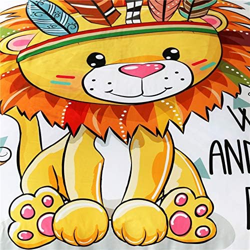 Wild & Free – Juego de ropa de cama de león tribal con diseño de animal de león, ropa de cama de tela para el hogar para niños, niñas, adolescentes