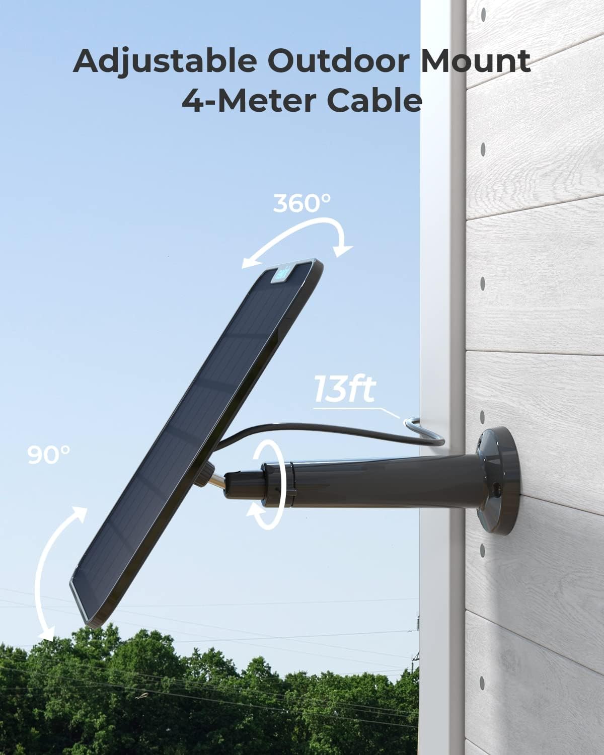 Reolink Panel solar de 6 W, fuente de alimentación solar sin parar para todas las cámaras de batería inalámbricas al aire libre, compatible con