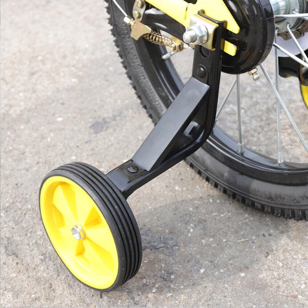 Bicicleta infantil de 14 pulgadas, unisex con rueda de entrenamiento y guardabarros, bicicleta de altura ajustable con acero de alto carbono,