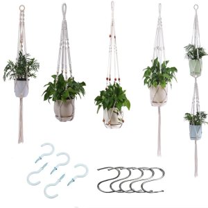 Paquete de 5 colgadores de plantas Bohemia para macetas colgantes con cuentas, maceta colgante de diferentes tamaños para interiores, cesta para Paquete de 5 colgadores de plantas Bohemia para macetas colgantes con cuentas, maceta colgante de diferentes tamaños para interiores, cesta para