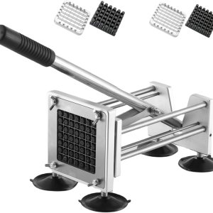 Cortador de patatas fritas de mano, cortador profesional de papas fritas de acero inoxidable, cortador de papas a presión con hoja de 12 y 38 Cortador de patatas fritas de mano, cortador profesional de papas fritas de acero inoxidable, cortador de papas a presión con hoja de 12 y 38