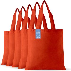 Simply Green Solutions Bolsa reutilizable de tela de algodón para manualidades, 15 x 16 pulgadas, bolsa reutilizable con asa, paquete de 5, color Simply Green Solutions Bolsa reutilizable de tela de algodón para manualidades, 15 x 16 pulgadas, bolsa reutilizable con asa, paquete de 5, color