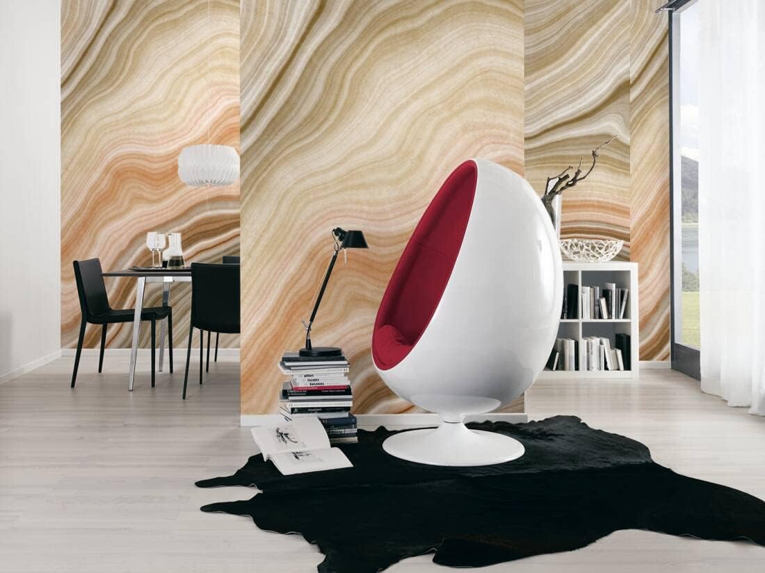 CONCORD WALLCOVERINGS  Papel tapiz vintage para pared con azulejos de ondas, beige, marrón y blanco, 146 pulgadas de ancho x 110 pulgadas de alto, 7