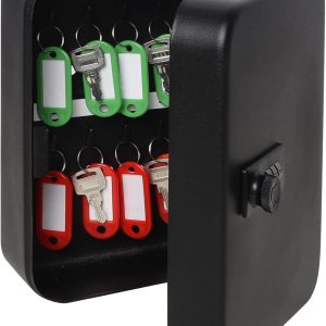 Kasten Soporte de pared para gabinete de llaves con cerradura de combinación, caja organizadora de llaves con 20 ganchos para llaves, 7.87 x 6.30 x Kasten Soporte de pared para gabinete de llaves con cerradura de combinación, caja organizadora de llaves con 20 ganchos para llaves, 7.87 x 6.30 x