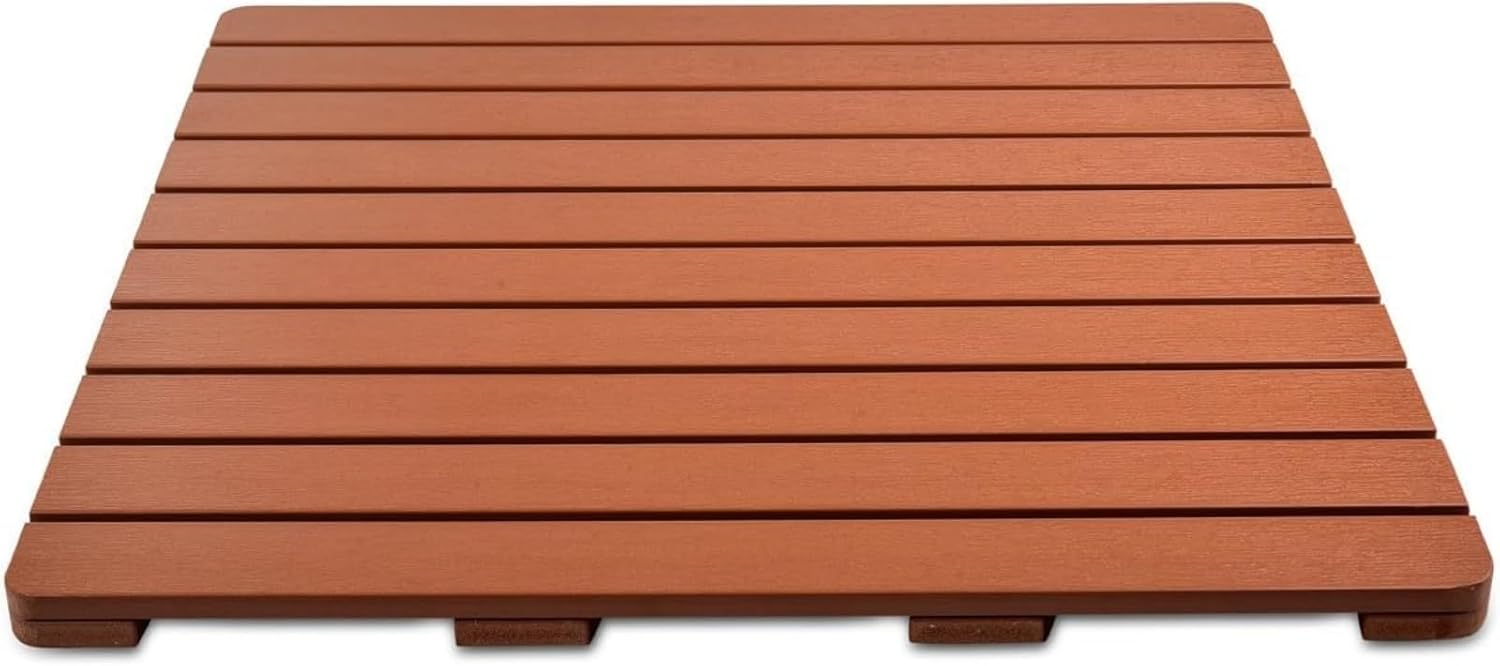Tapete de baño de bambú, tapete de madera para interiores y exteriores, tapete de ducha antideslizante, alfombra impermeable para uso en interiores