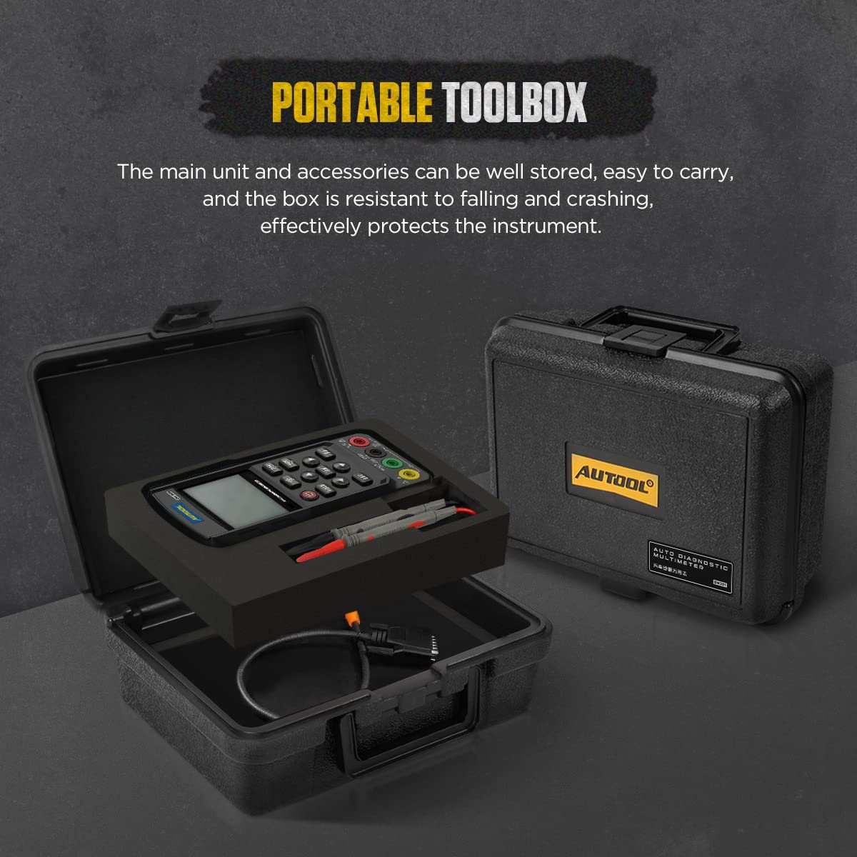 AUTOOL Osciloscopio multímetro automotriz, osciloscopio digital y multímetro combinado 1000V 20A, kit de multímetro recargable de mano TRMS, con