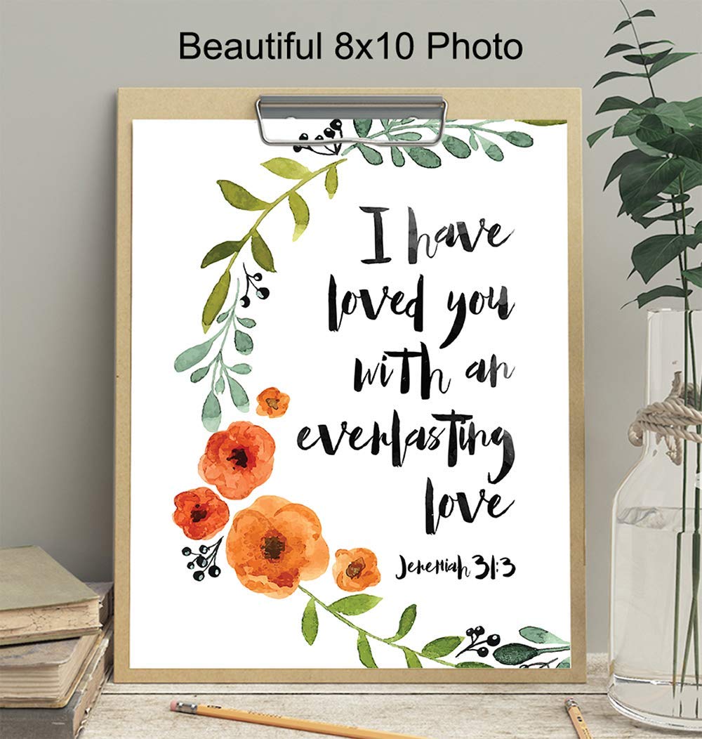 Love Bible Verse – Religious Christian Scripture Wall Art – Home Decor, Decoration for Bedroom, Living Room, Church – Romantic Gift for Women, Men,
