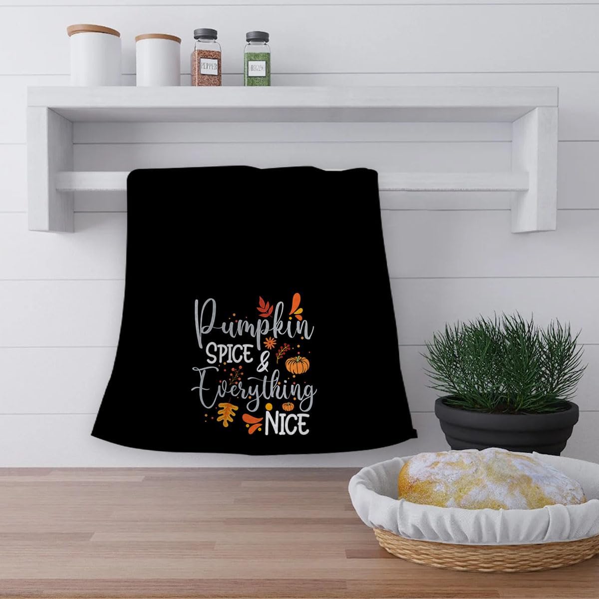 Pumpkin Spice and Everything Nice Fall Thanksgiving – Toallas de cocina altamente absorbentes, paños de cocina, paños de cocina, cosecha de otoño,