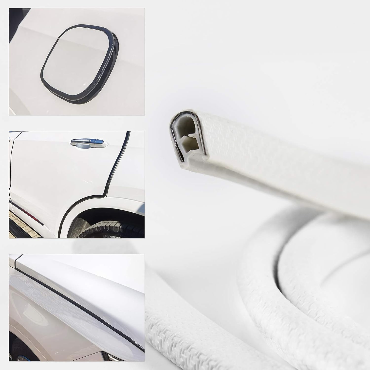Tira de borde de sello en forma de U de 38 x 12 pulgadas con espacio de ajuste de metal de 364 a 14 pulgadas, PVC EPDM, protector fuerte pero