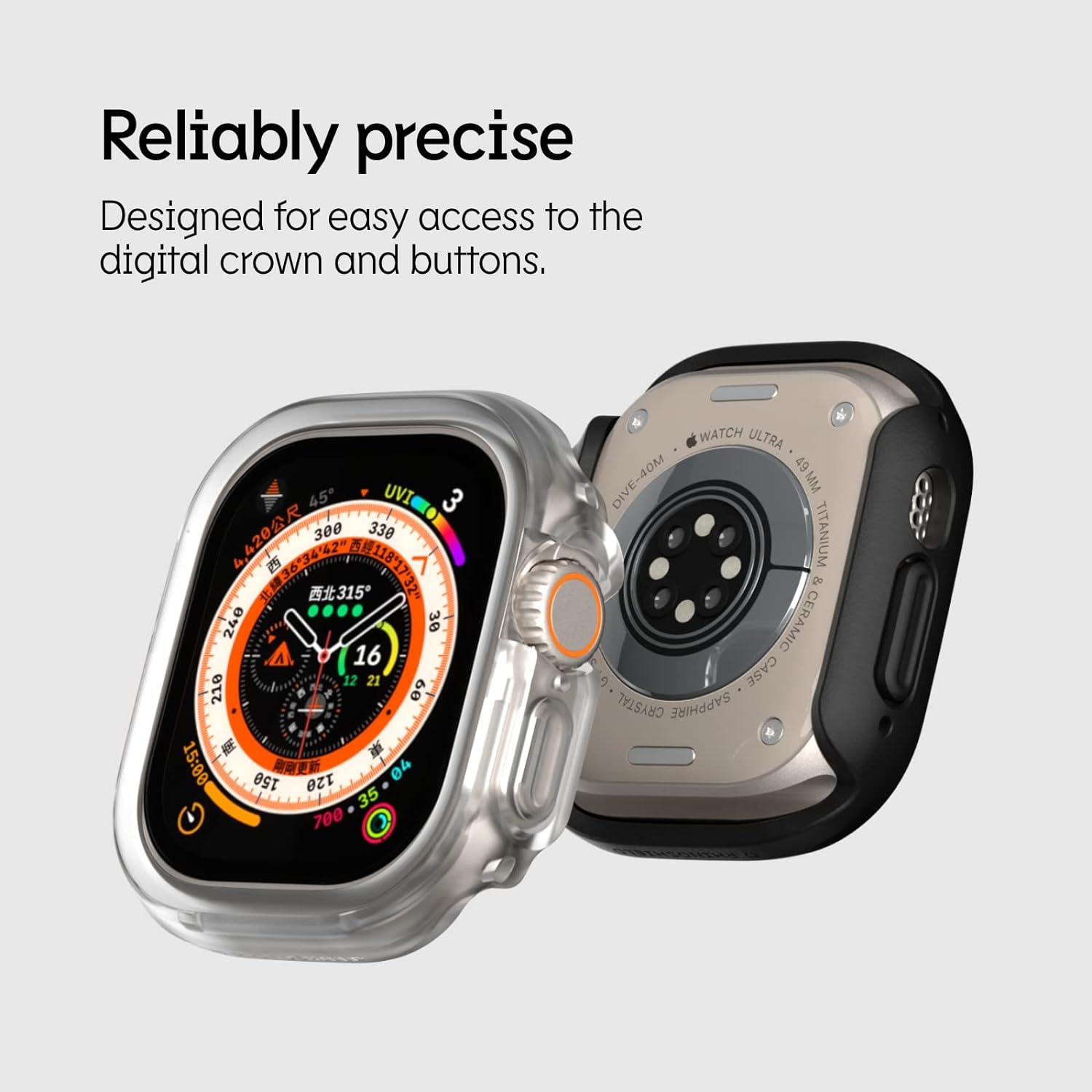 RHINOSHIELD Funda protectora delgada, ligera y absorbente de golpes, compatible con Apple Watch Series 9, 8 y 7 de 1.61 pulgadas, color azul cobalto