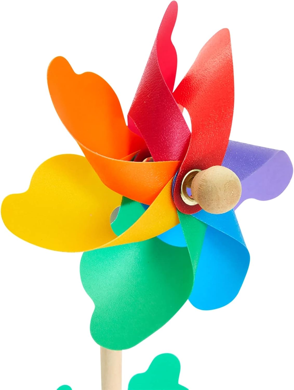 BLUE PANDA Paquete de 12 molinetes de flores arcoíris para patio y jardín, molinillos de viento y recuerdos de fiesta al aire libre para niños,