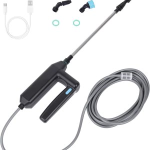 Pulverizador eléctrico para plantas, rociador de jardín con manguera de 5M y 3 boquillas, varita de riego portátil con batería con filtro de Pulverizador eléctrico para plantas, rociador de jardín con manguera de 5M y 3 boquillas, varita de riego portátil con batería con filtro de