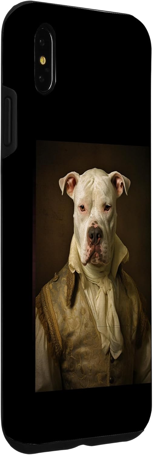 Carcasa para iPhone XS Max Dogo Argentino Retrato de perro renacentista para mamá y papá
