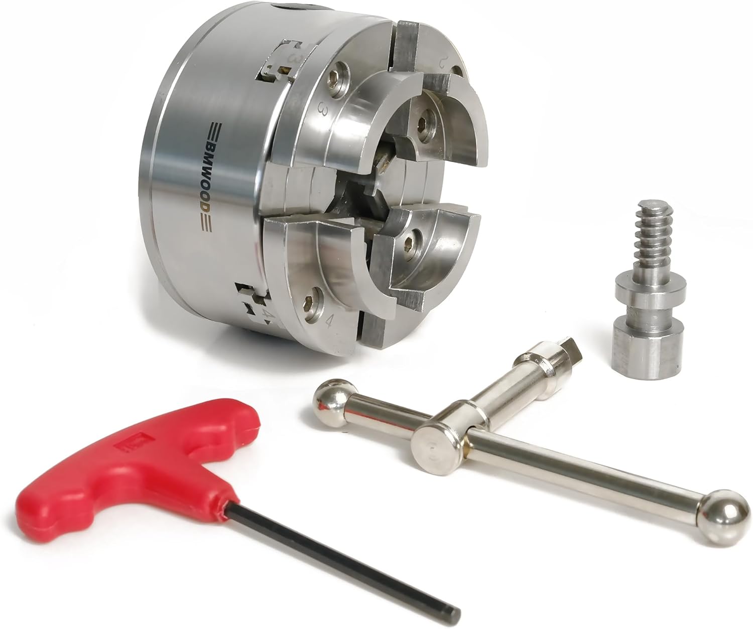 NCK-3.75ZN Portabrocas de torneado de madera de 3-34 pulgadas con rosca directa de 1 “x 8 TPI, tornillos de bloqueo para torneado inverso,