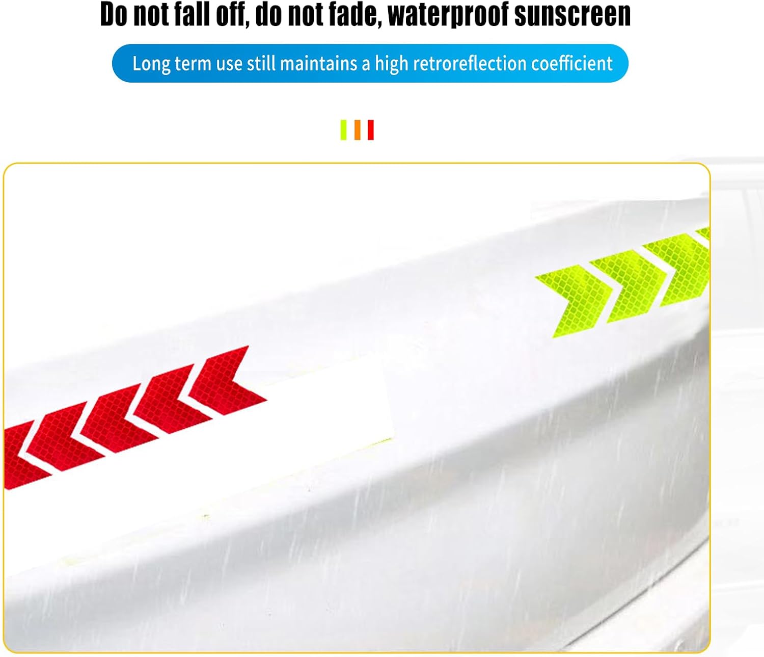 12 calcomanías reflectantes de flecha, decoración de arañazos en el cuerpo, señal de advertencia de seguridad nocturna, apto para automóvil, SUV,