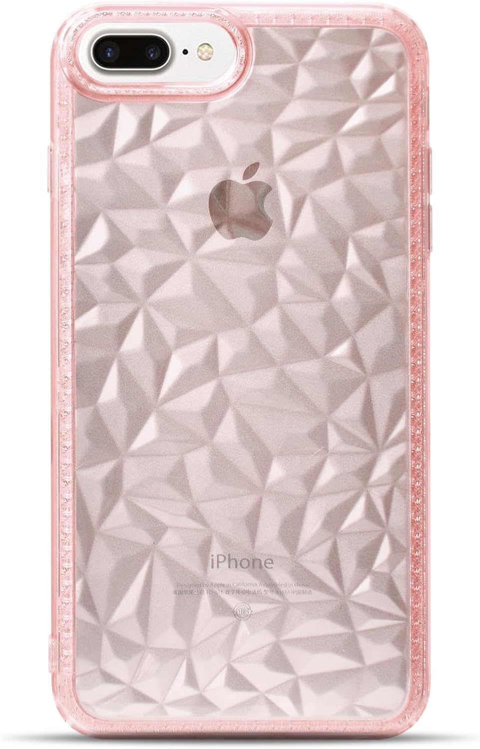 SKYLMW Funda para iPhone 6 Plus, iPhone 7 Plus, iPhone 8 Plus, 5.5 pulgadas, TPU suave, delgada, 3D, transparente, patrón de diamante, funda para