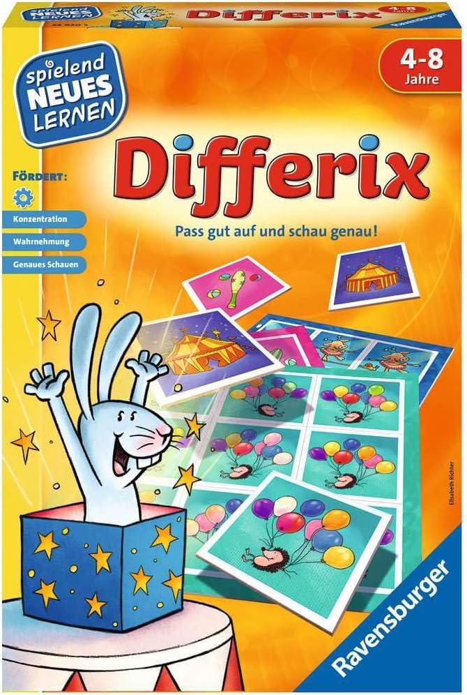 Ravensburger 24930 Differix Play and Learn para niños, juego educativo para niños de 4 a 8 años, aprendizaje lúdico para 1-4 jugadores