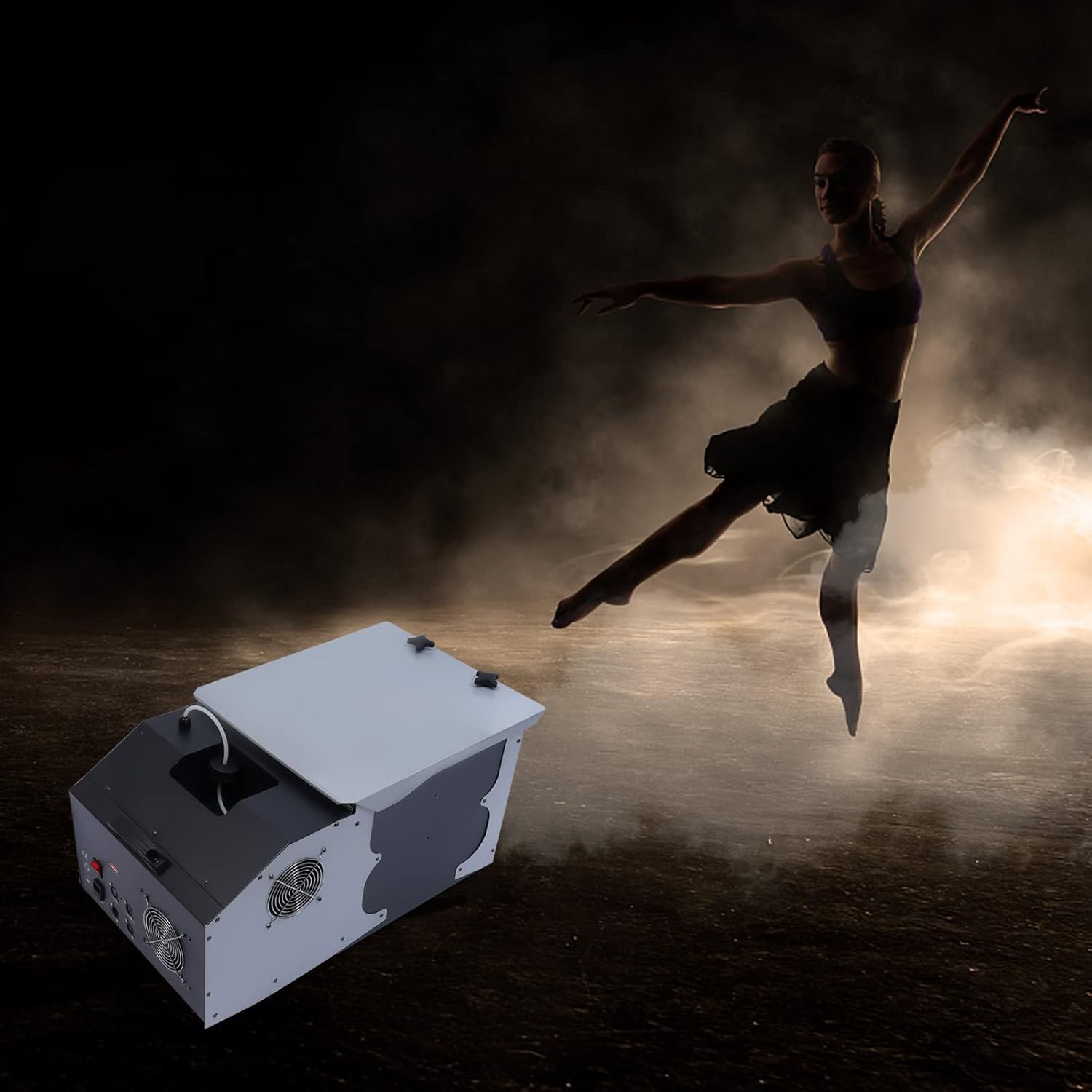 Máquina de niebla de humo baja de escenario, máquina de humo de etapa de 3 KW, máquina de humo de escenario tumbado, efecto espectáculo, máquina de