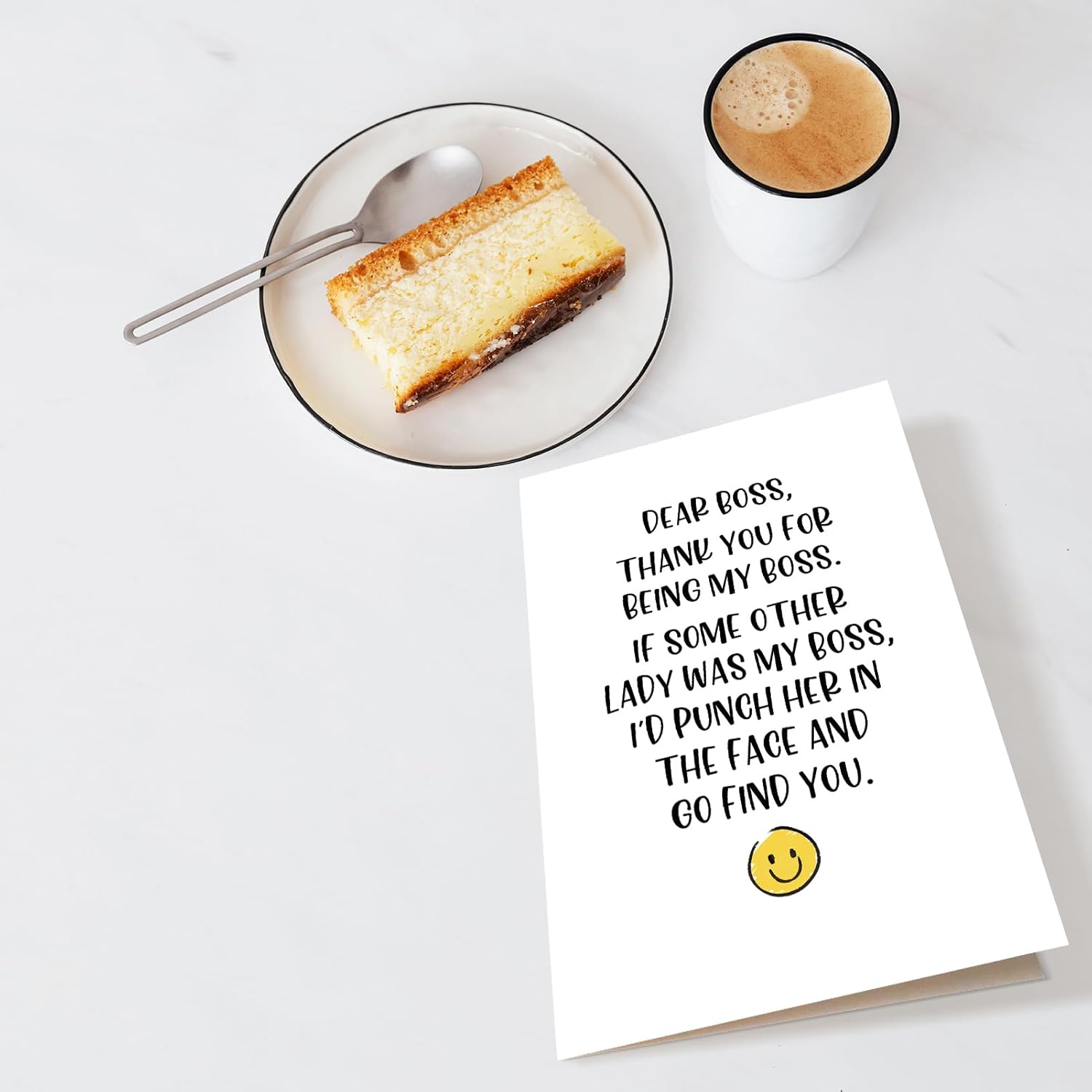 Tarjeta divertida del día del jefe para jefa, tarjeta de agradecimiento para mujer, regalo de jefa de empleado, tarjeta de agradecimiento por ser mi
