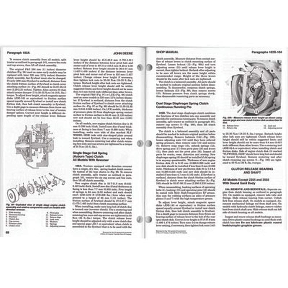 1415-1010 – Manual de servicio compatible con John Deere 2555 2550 2355 2255 compatible con JD-58