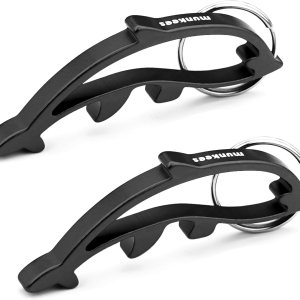 Dolphin – Llavero abridor de botellas de aluminio, 2 unidades, accesorios de viaje al aire libre, color negro Dolphin – Llavero abridor de botellas de aluminio, 2 unidades, accesorios de viaje al aire libre, color negro